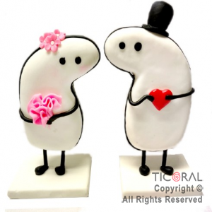 ADORNO PAREJA NOVIOS MEMES PORCELANA FRIA x 1